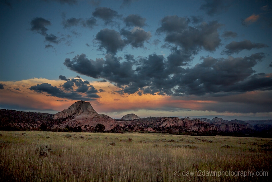 Sunset at Zion National Park from Kolob Terrace, Utah