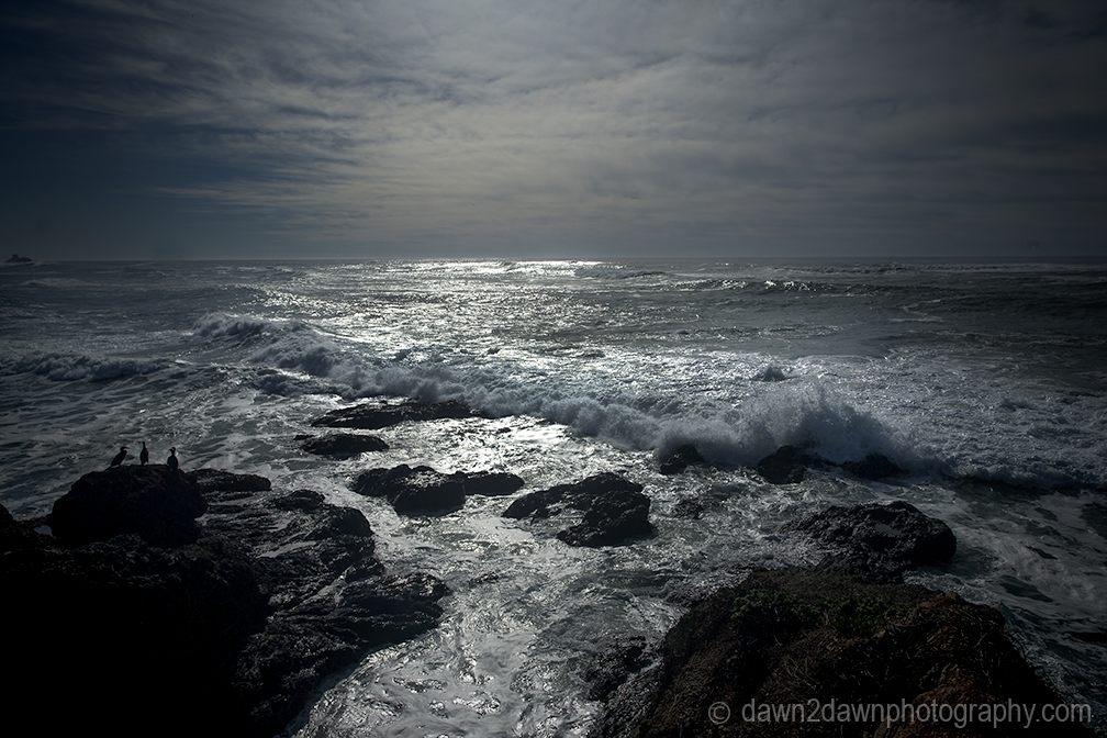 Waves crash along California's Pacific Ocean Coast near San Simeon