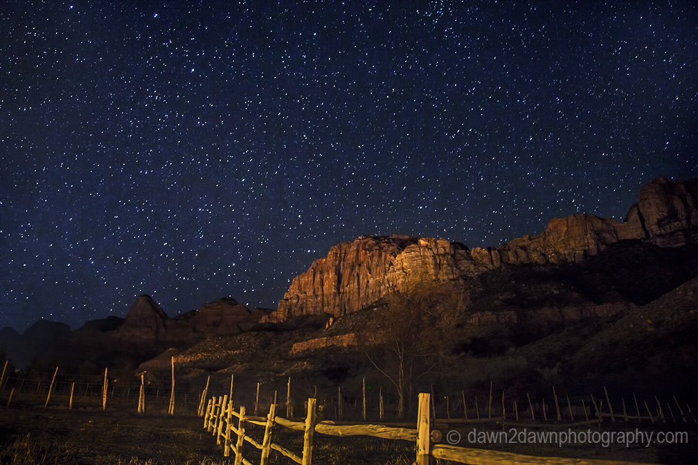 The stars are out in large numbers at Zion National Park, Utah