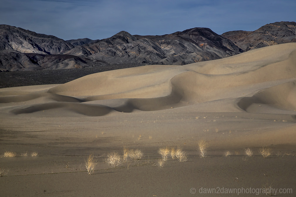 Patterns and ripples produced by erosion are the dominant features of Eureka Dunes at Death Valley National Park, California