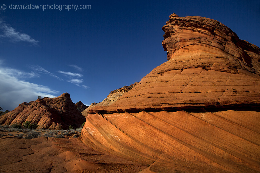 Unusual sandstone rock formations make up the landscape at South Coyote Buttes at The Vermilion Cliffs National Monument, Arizona