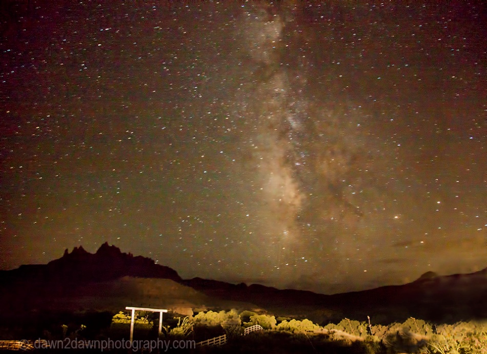 The Milky Way appears over Zion National Park on a moonless night.