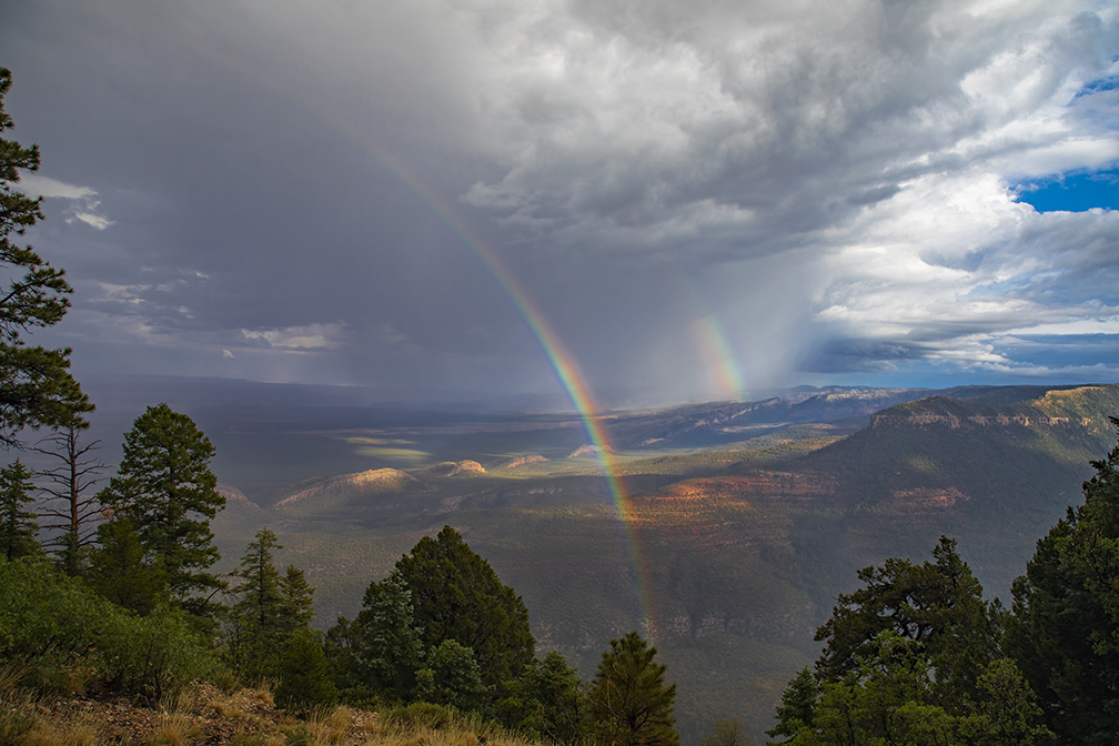 Rainbow Suddenly Appears At Zion National Park